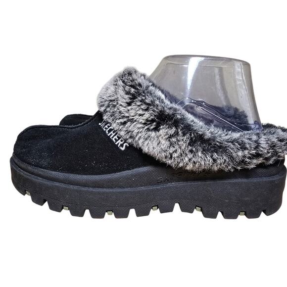 VTG Skechers Y2K Jammers Suede Fur Platform Chunky Clogs Mule Slippers Wmns 7.5 - Picture 2 of 8